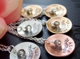 My Tree of Life and earth OOAK original necklace hand stamped