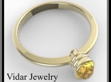 14k Yellow Gold Engagement Ring with Yellow Citrine
