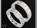 Beautiful His And Hers Silver Matching Wedding Bands Set