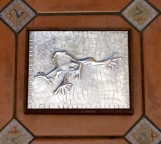Jumping Frog Wall Hanging Art decor embossed metal wood frame aluminum