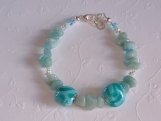OCEAN DREAM - Lampwork and amazonite bracelet