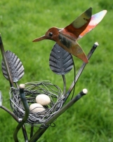 Hummingbird Nest Garden Stake